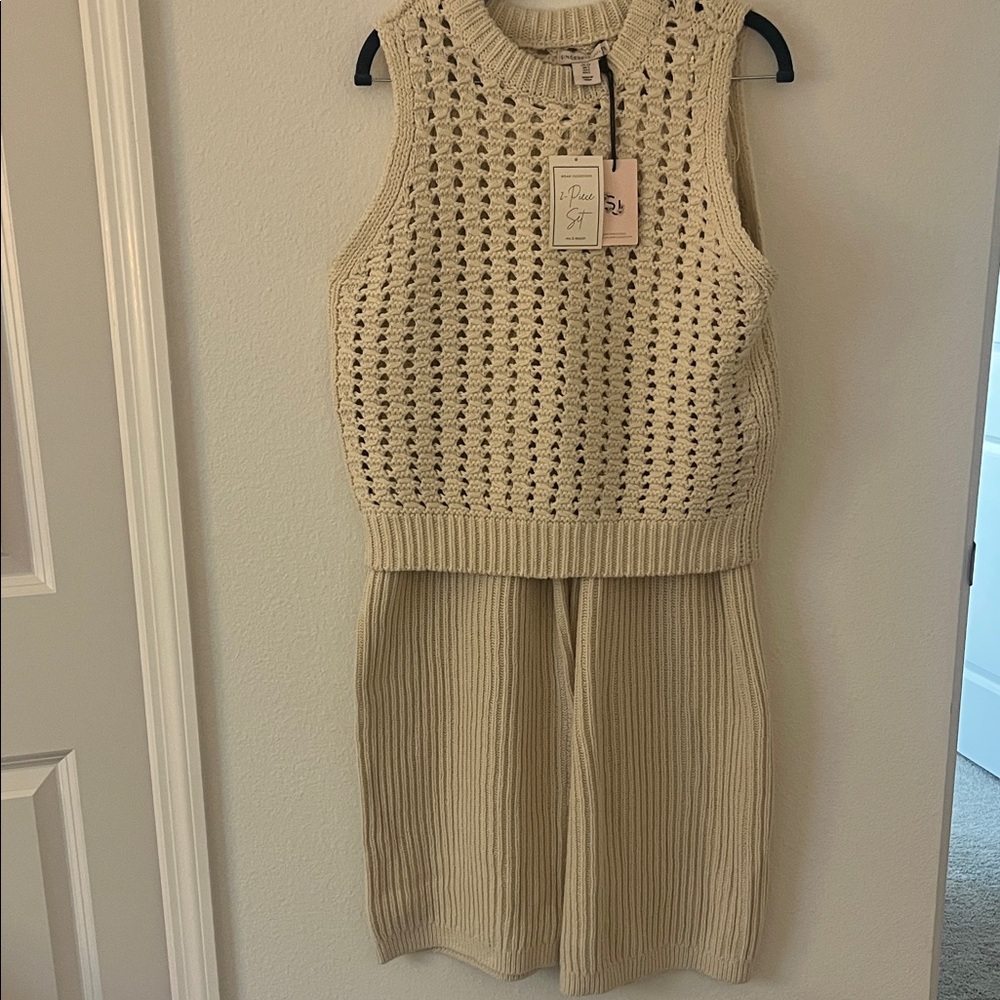 Sincerely Jules Cream Knit Set Sz S NWT